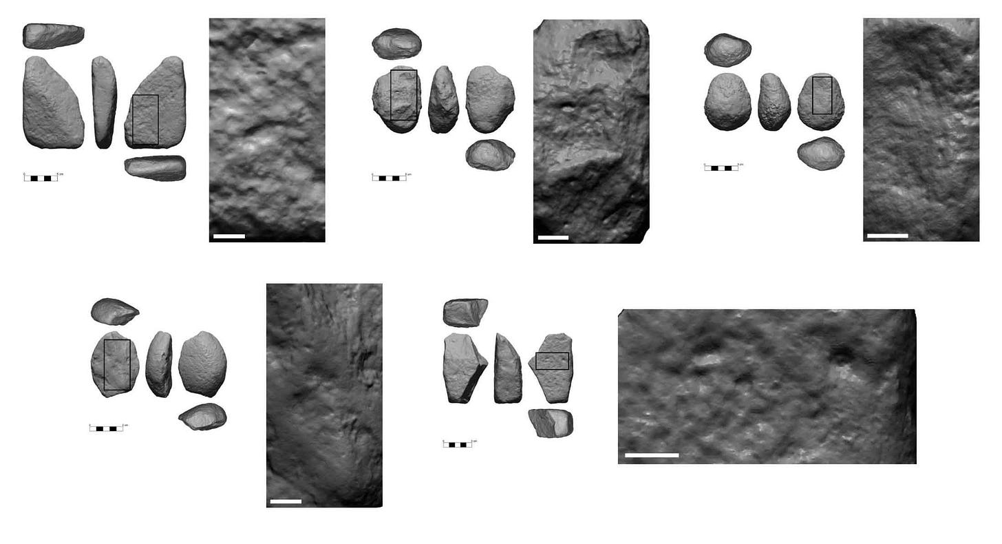 A series of irregularly shaped stones imaged from several angles with closeups of each A series of irregularly shaped stones imaged from several angles with closeups of each