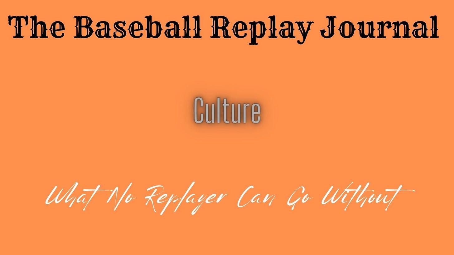 Baseball Replay Journal Culture