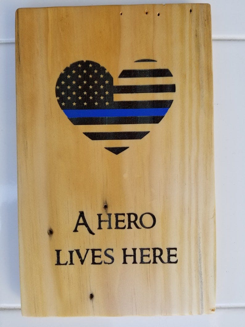 Salute to police officers/HERO series/recycled/Pallet Art image 1