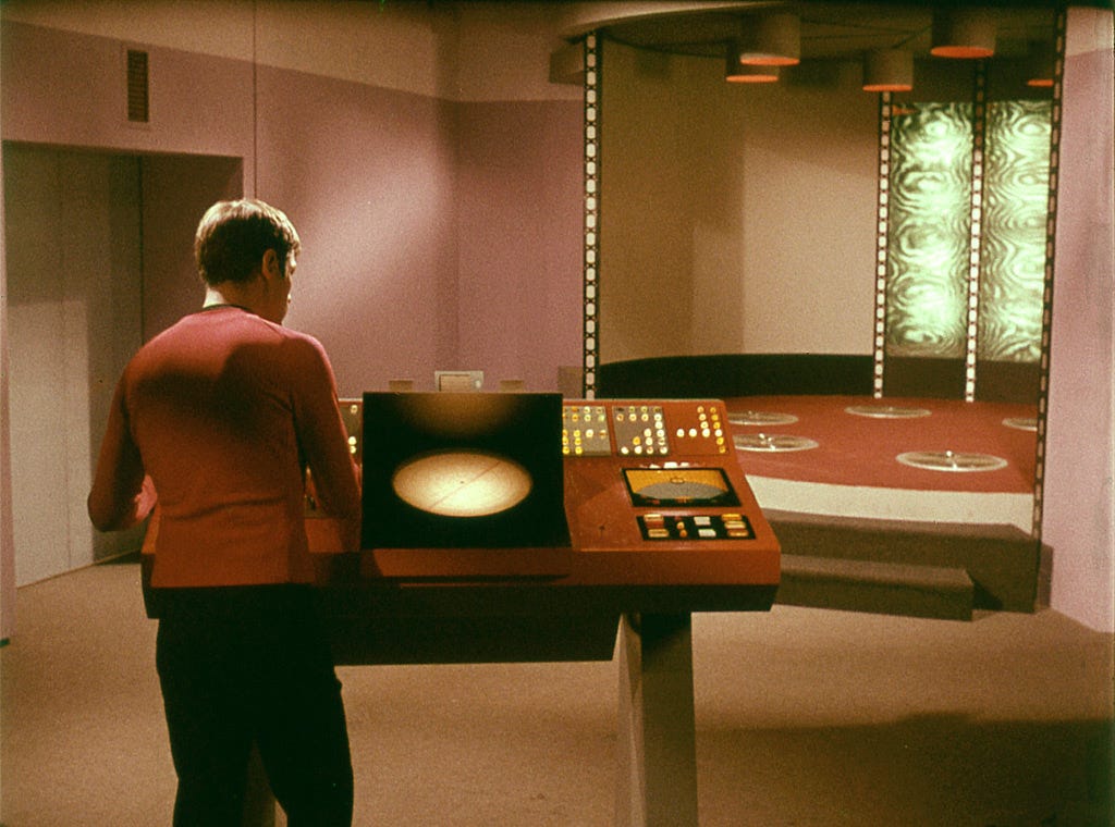 filming Star Trek - view of transporter room | scanned from … | Flickr