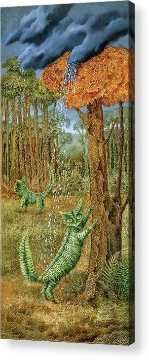 El gato helecho - The fern cat by Remedios Varo Acrylic Print by Remedios  Varo - Moira Risen Prints