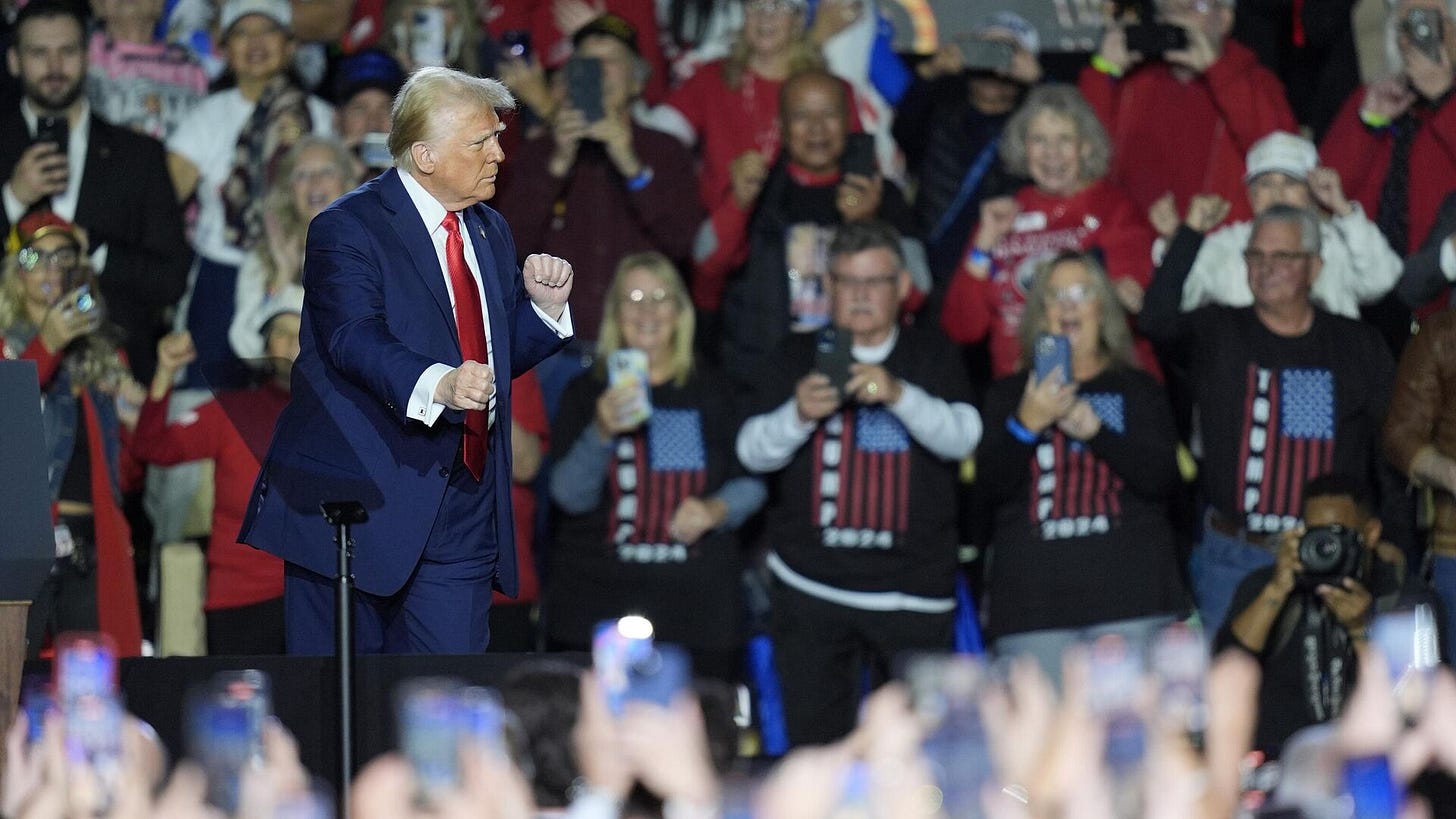 President Donald Trump dances as he departs after speaking about the economy during an event at the Circa Resort and Casino in Las Vegas, Saturday, Jan. 25, 2025. - Sputnik International, 1920, 28.01.2025