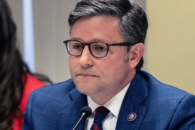 Congressman Mike Johnson attends a House Judiciary Committee field hearing on New York City violent crimes at the Javits Federal Building in New York City on April 17, 2023