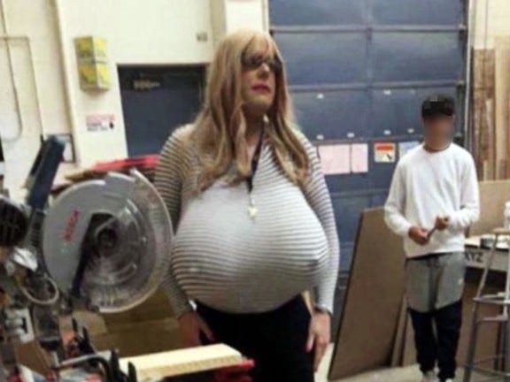 Parents ponder lawsuit over teacher who wears huge fake breasts ...