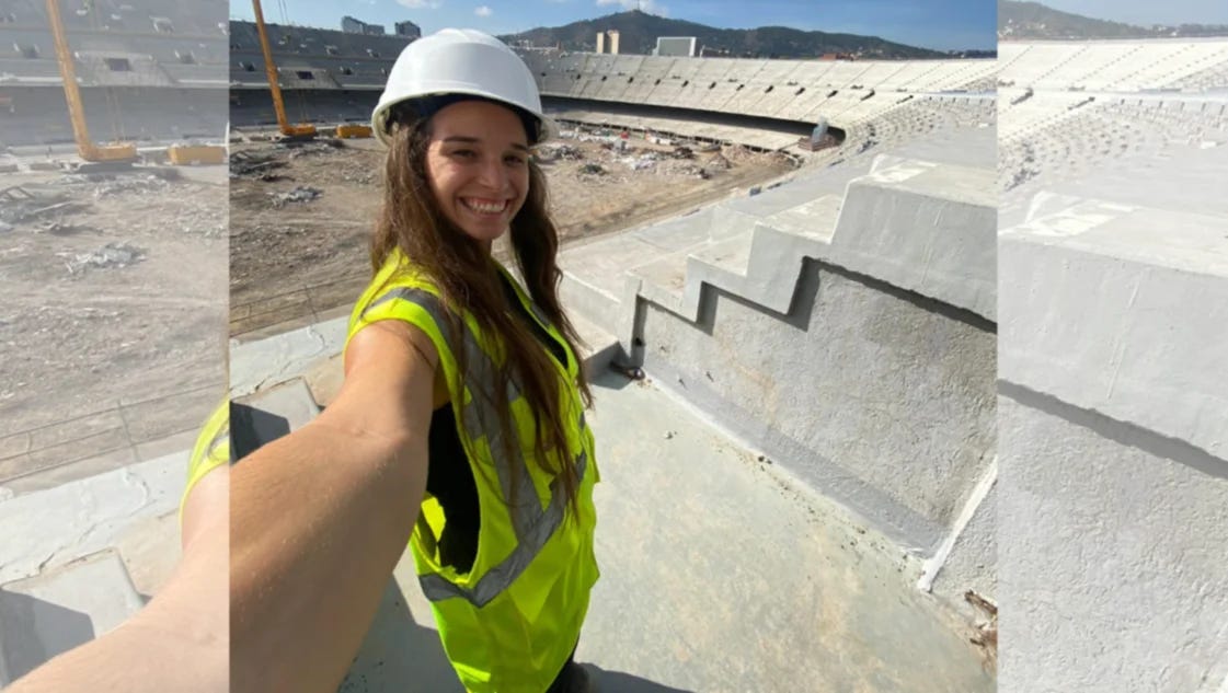 Maca García, la arquitecta bahiense que trabaja en la remodelación del Camp Nou