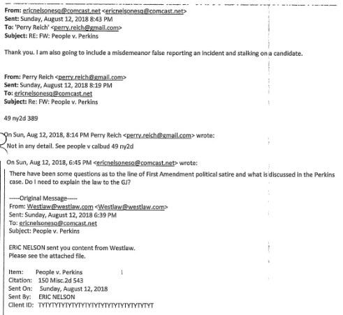 Luthmann's recent filing including a "smoking gun" email between Special Prosecutor Eric Nelson and disbarred felon Perry Reich.