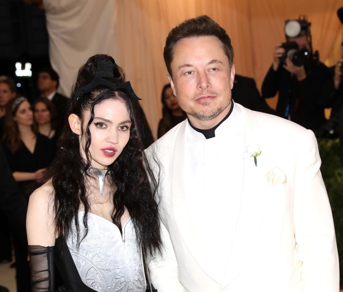 Musk and his ex-girlfriend Grimes