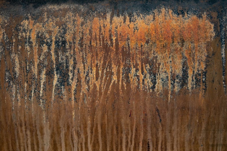 Rusty surface.