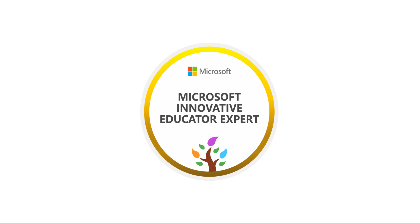Capture d’écran du badge Microsoft Innovative Educator.