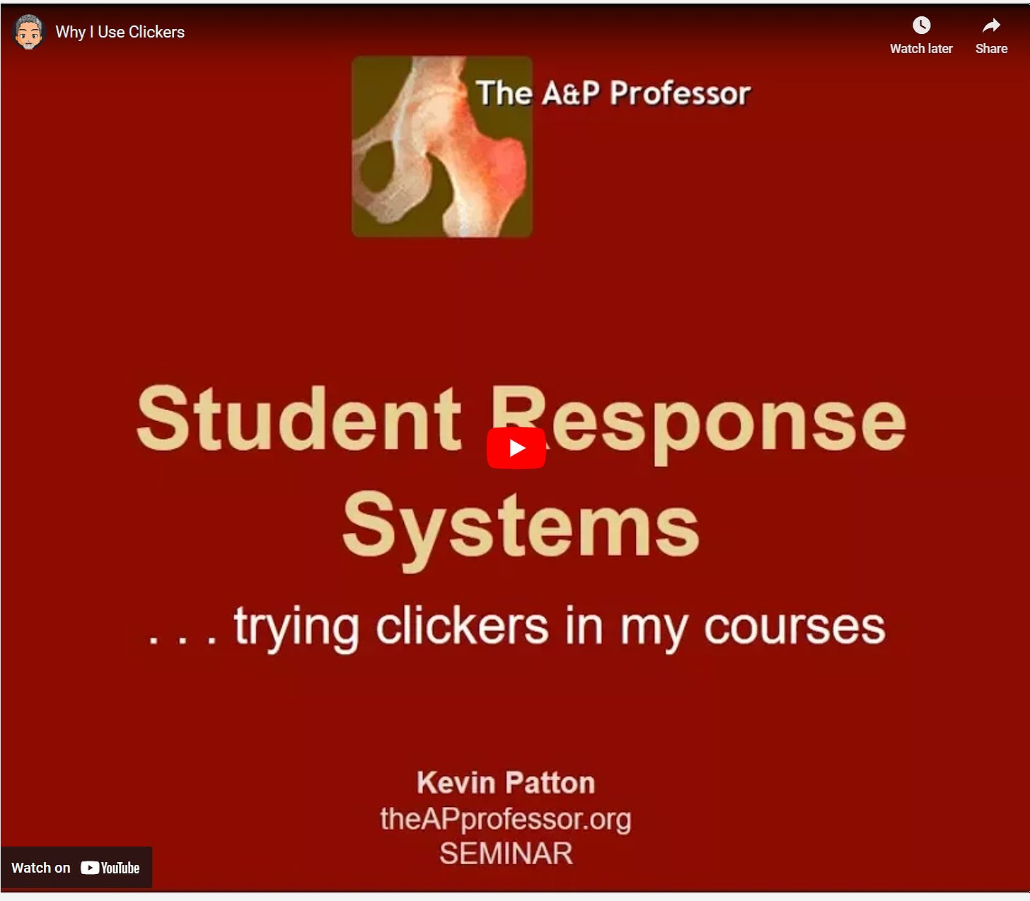 on-demand session on why Kevin uses clickers to teach A&P