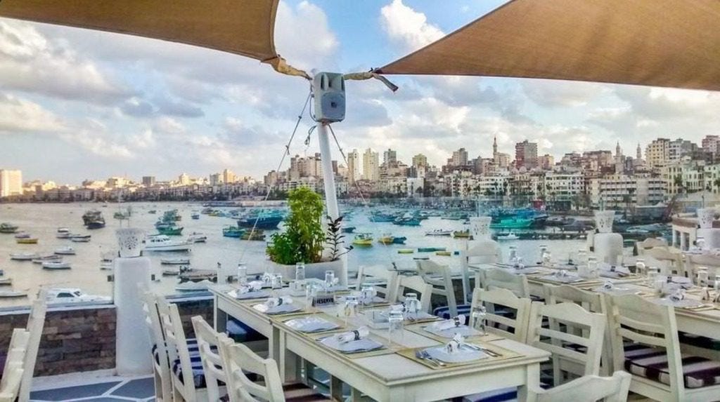 View from Greek Club Restaurant in Alexandria