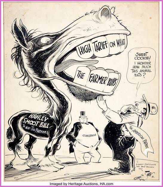 Dorman H. Smith Hawley Smoot Bill Editorial Cartoon Original Art | Lot  #92298 | Heritage Auctions