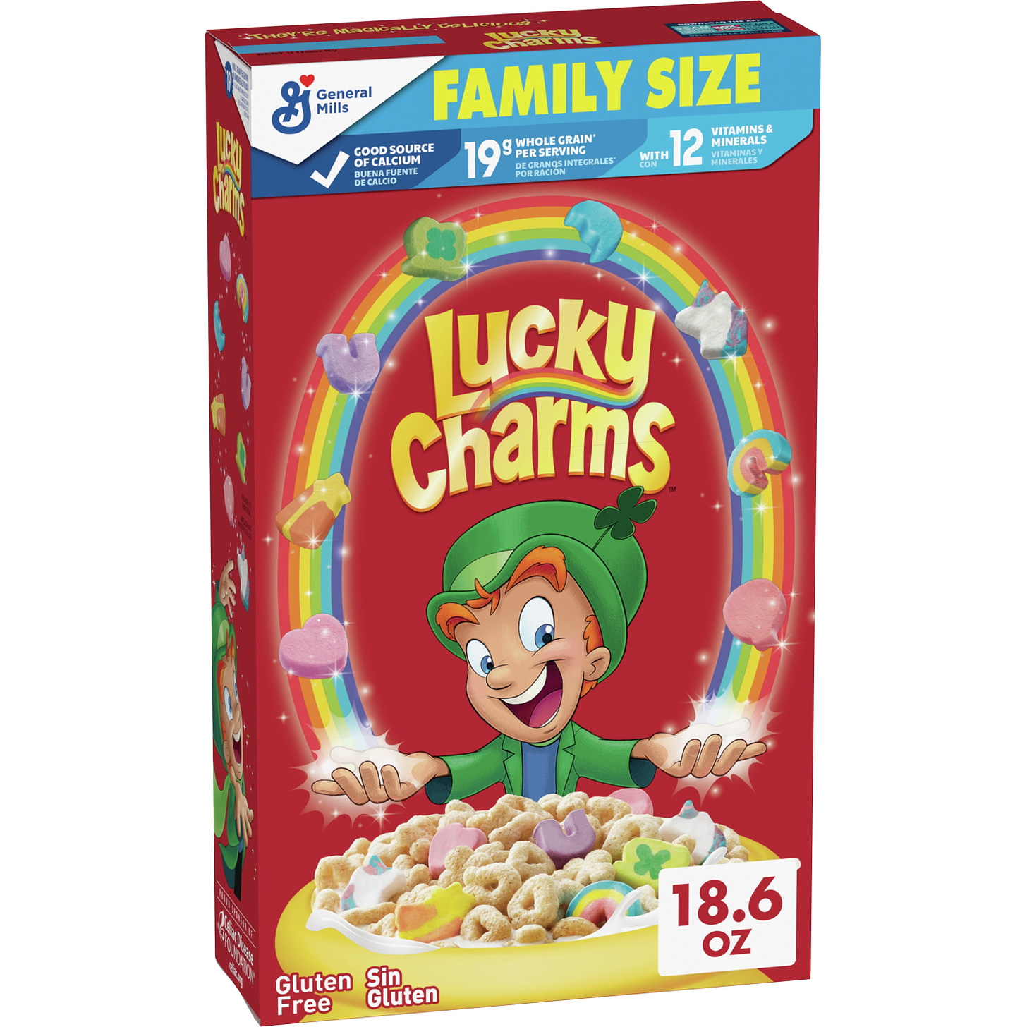 Lucky Charms Cereal, Large Size - 14.9 oz