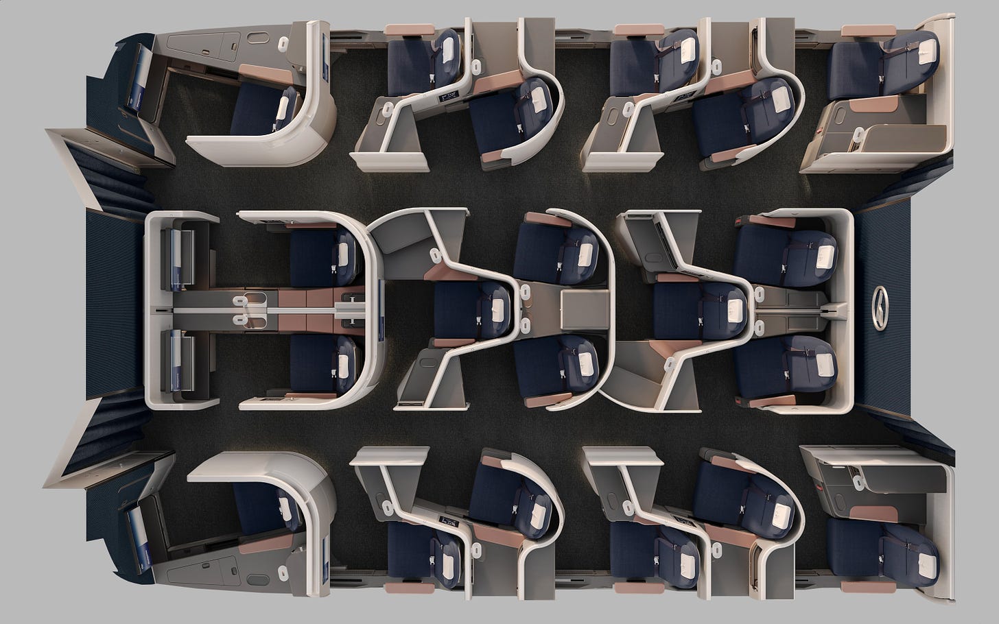 Lufthansa Allegris Business Class layout with seven seat variants