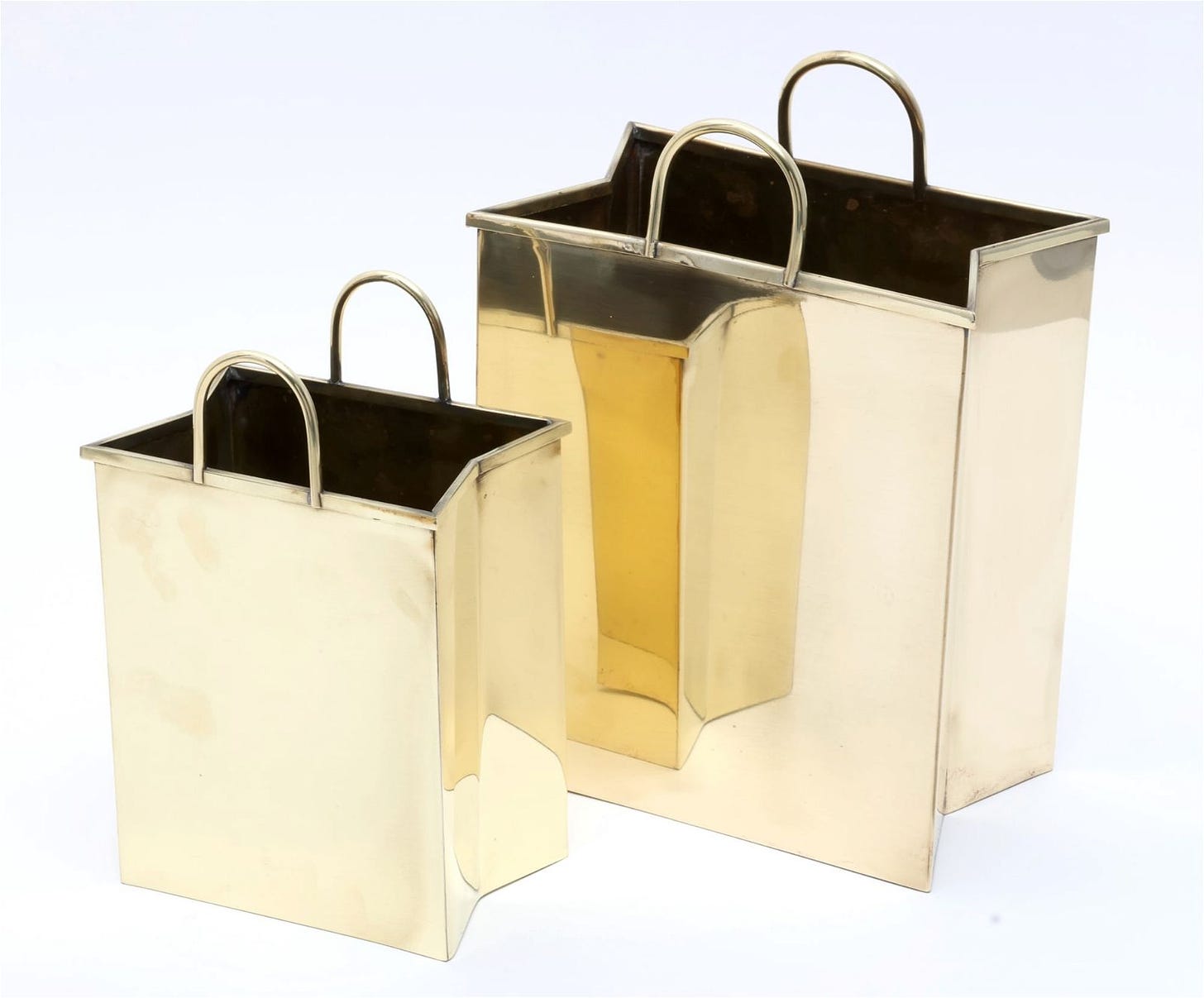 Gio Ponti Brass Baskets Made In Italy.