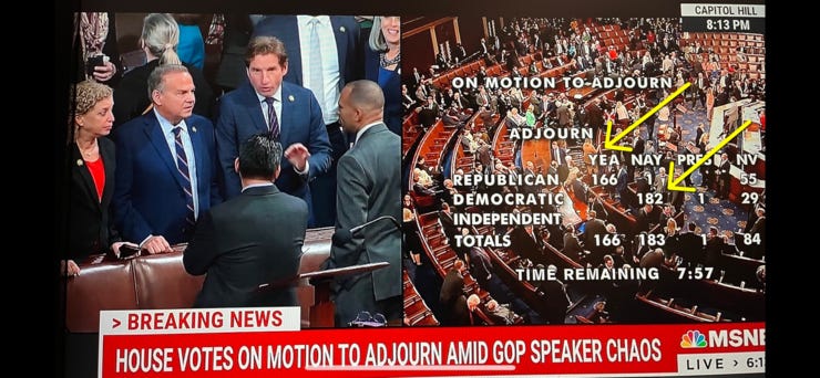 Only Republicans wanted to adjourn.