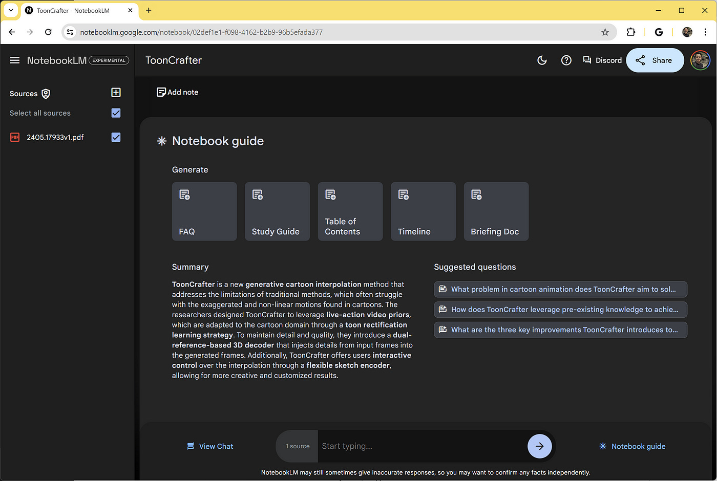 NotebookLM Adding Sources: You can upload various types of documents, such as Google Docs, PDFs, text files, and even content from Google Drive. Each document uploaded becomes a “source” within the notebook.