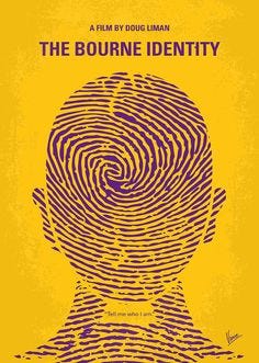 This may contain: a movie poster for the film the bourne identity with a fingerprint on it