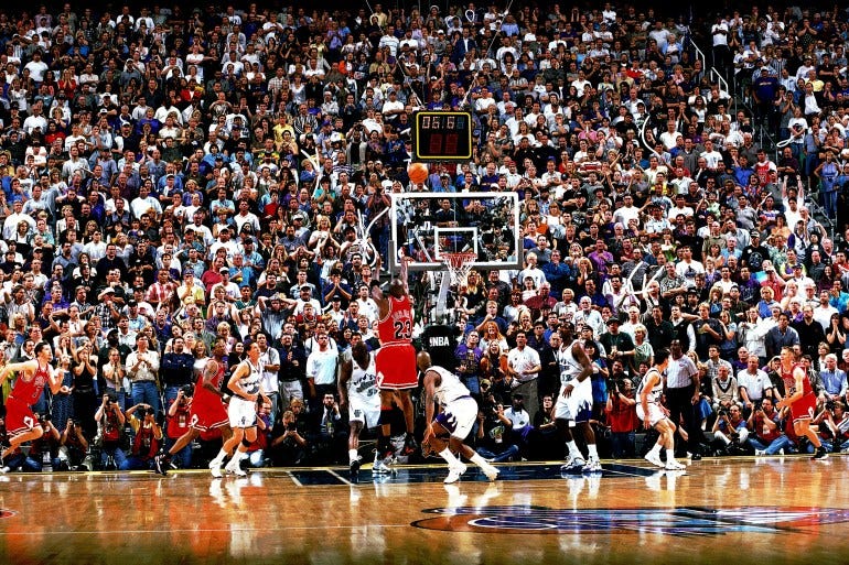 The Story Behind 'The Last Shot' of Game 6 of the 1998 Finals – Legends of  Sport