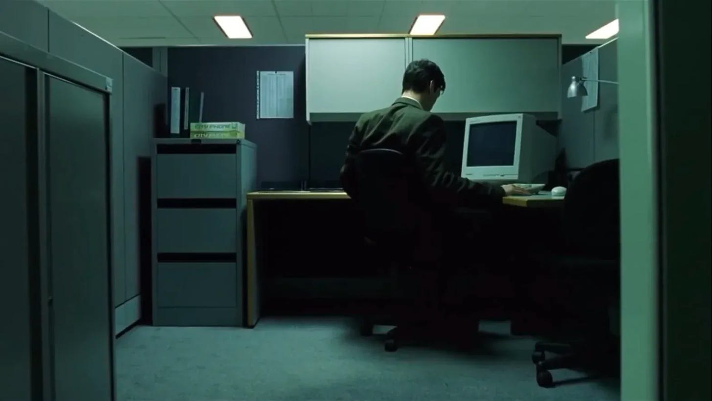 The Matrix Neo cubicle office