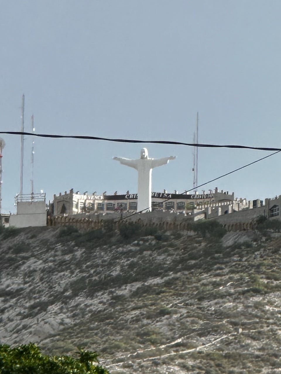 The statue of Cristo de las Noas, snapped with my phone from what was apparently an unsafe part of town.