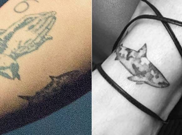 drake rihanna shark tats