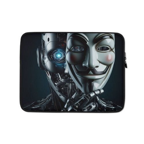 Laptop Sleeve - Anonymous Robot         Laptop Bag Notebook Notebook Anonymous Hacker Nerd Geek Robot Sleeve