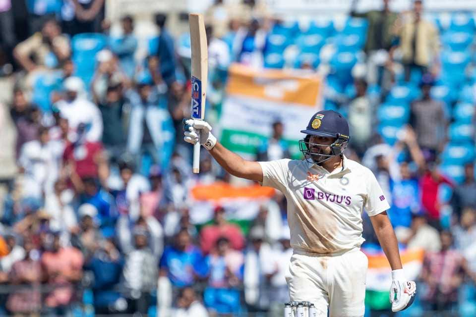 Rohit Sharma scored his first Test hundred against Australia