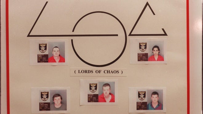 Investigators said murder suspect Peter Magnotti designed the "Lords of Chaos" symbol, a strange, sparse and disjointed geometrical configuration.