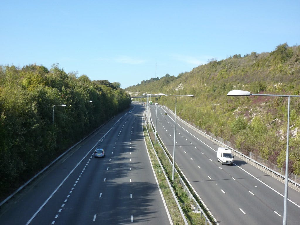 the m20 in kent