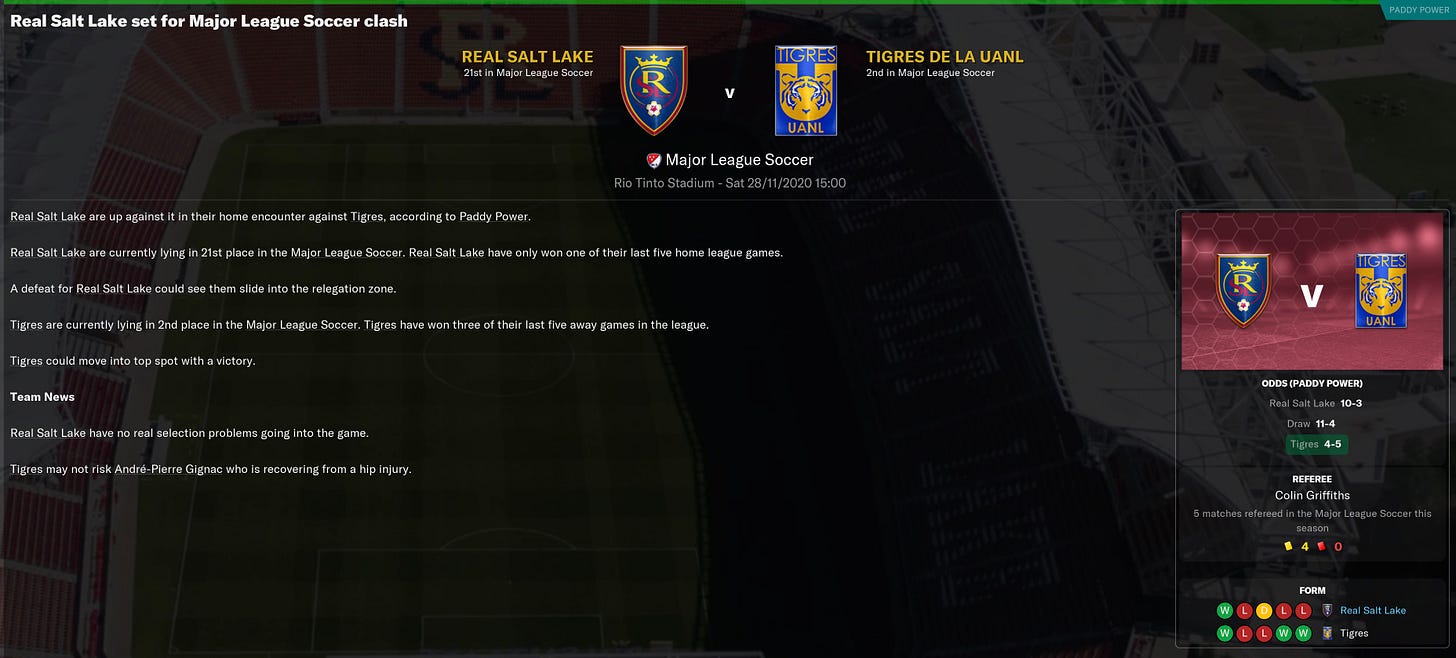 Football Manager 2021 Match Preview