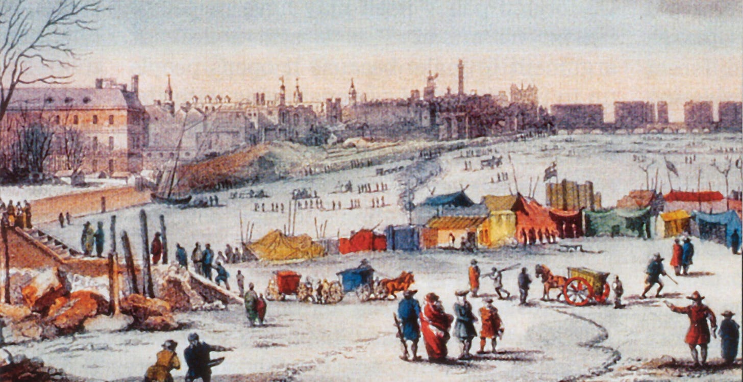 The Thames Frost Fairs in London