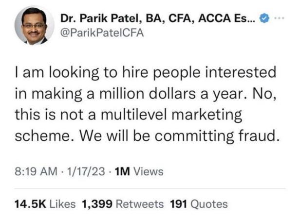 Dr. Parik Patel, BA, CFA, ACCA Es.... rules : r/196