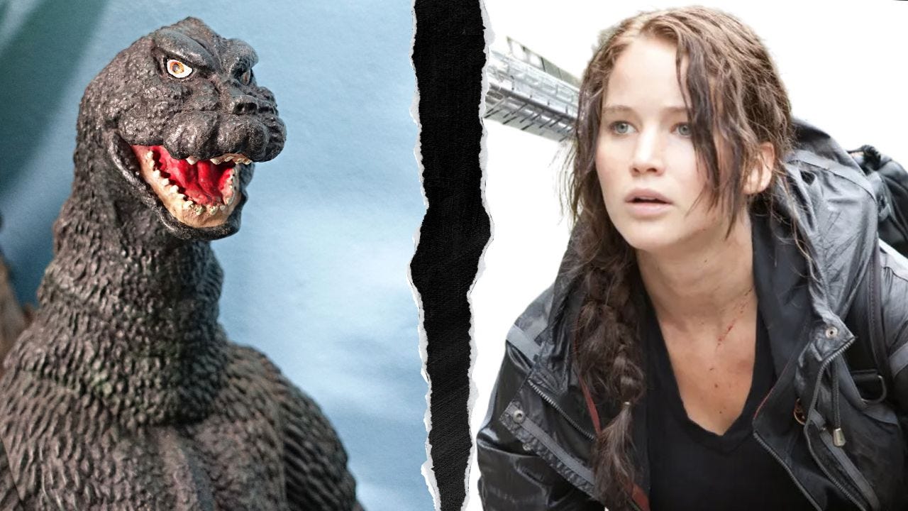 Derpy Godzilla and Katniss Everdeen 