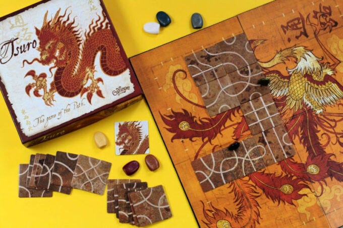 Tsuro: Tile and Path Games with Fantastical Beasts