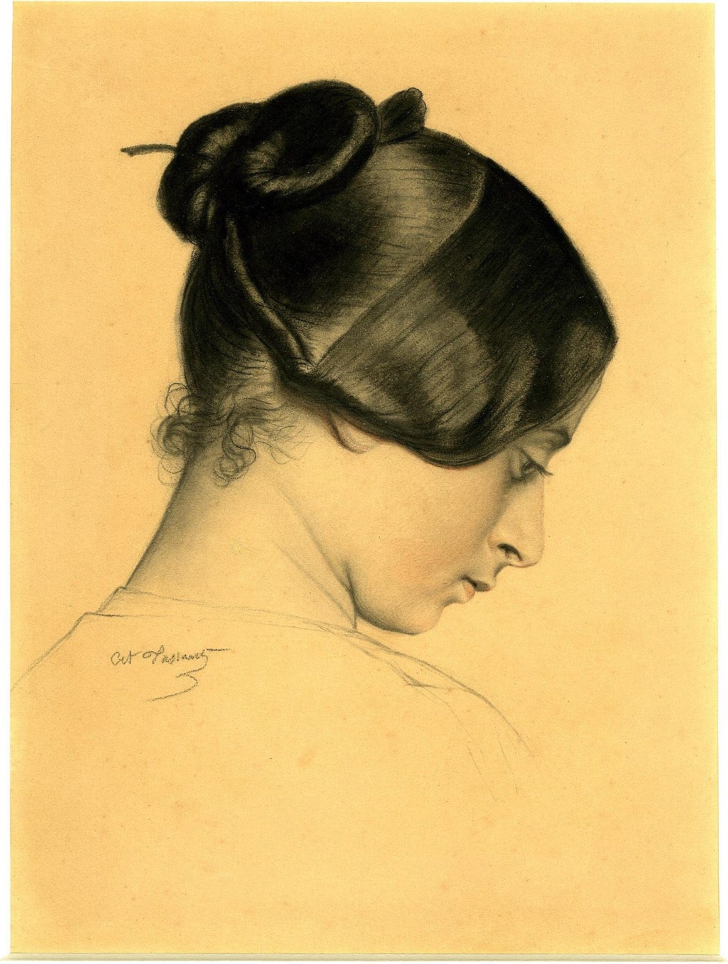 Femme de profil (entre 1854 et 1858), Londres, British Museum.