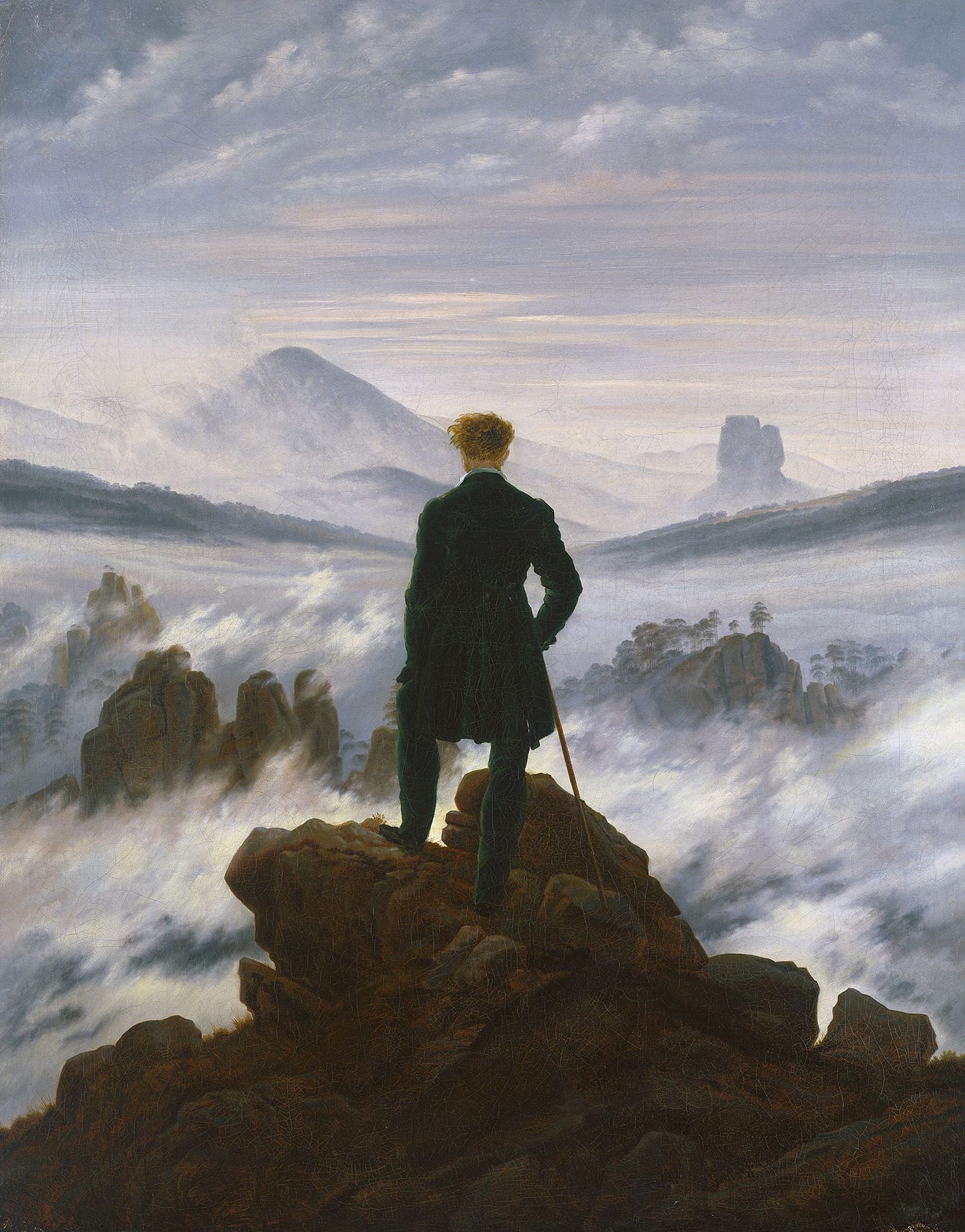 Perhaps Friedrich's best known work, the oil painting "Wanderer Above the Sea of Fog" is currently on display at Hamburg’s Kunsthalle.