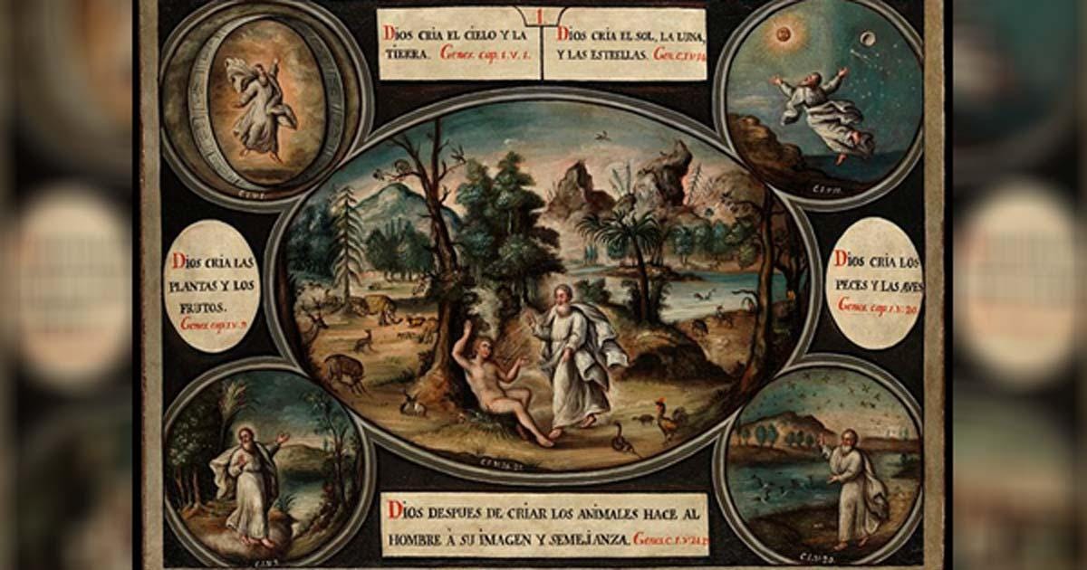 Episodes in the book of Genesis. Oil painting by a Spanish painter. Iconographic Collections. 