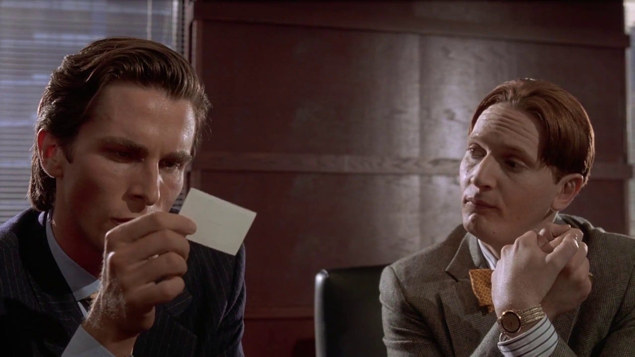Iconic Scenes: American Psycho - Business Card Scene - Big Picture Film Club
