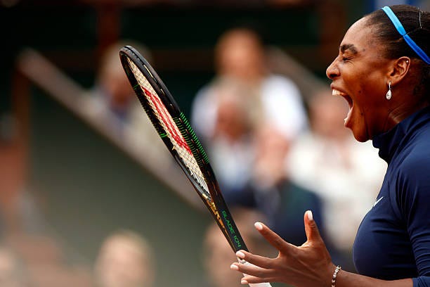 Serena Williams of the United States during the Ladies Singles final match against Garbine Muguruza of Spain on day fourteen of the 2016 French Open...