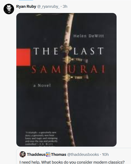 Ryan Ruby recommends The Last Samurai