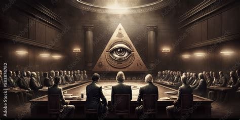 New world order secret society meeting Stock Illustration | Adobe Stock