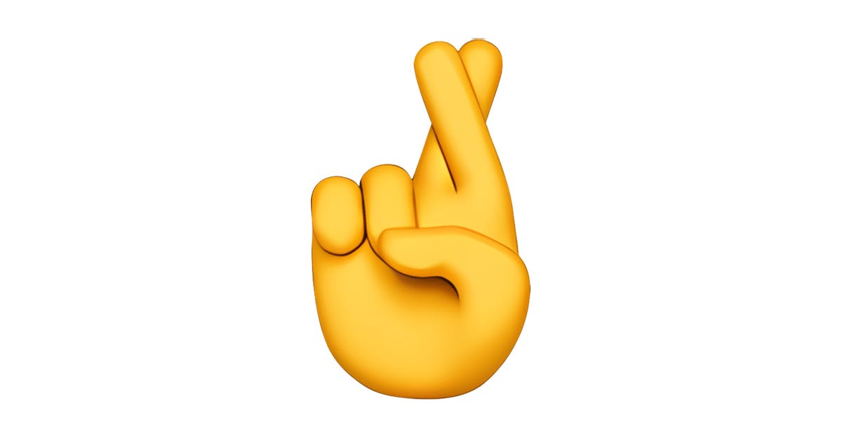 🤞 Crossed Fingers Emoji 🤞🏻🤞🏼🤞🏽🤞🏾🤞🏿