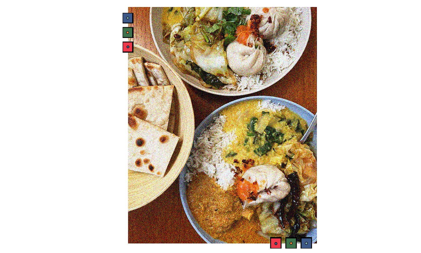 Tabletop with plates of food from Taste Tibet