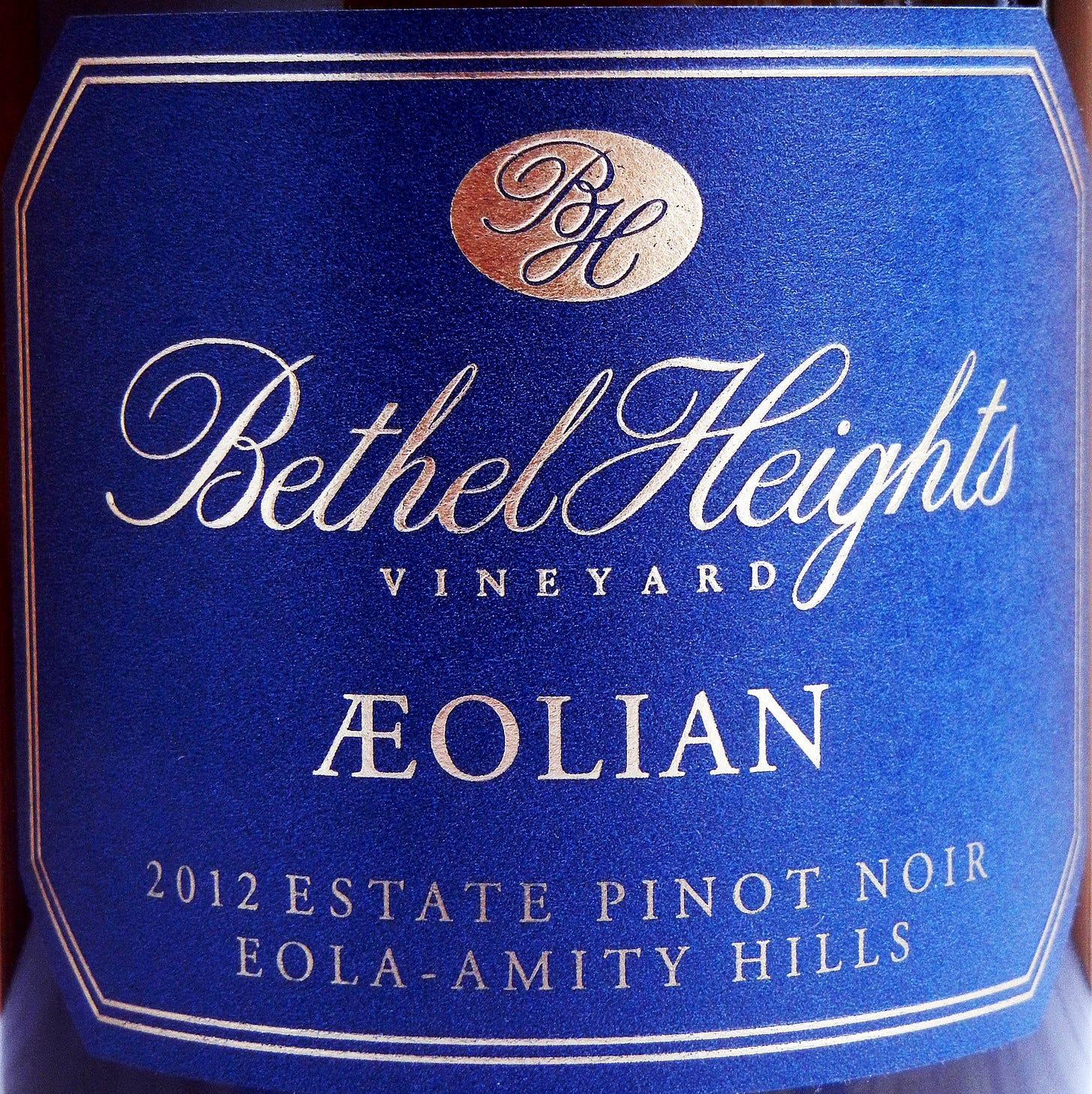 Bethel Heights Aeolian Pinot Noir 2012 Label - BC Pinot Noir Tasting Review 22 