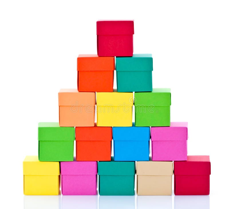 Pile of colored boxes stock image. Image of gift, cases - 17475743