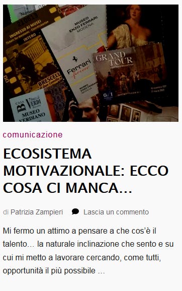 Ecosistema motivazionale, una riflessione su Italia Città d'Arte