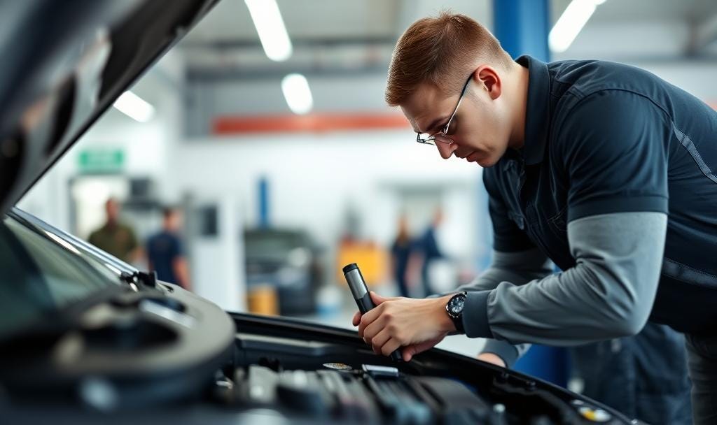 a mechanic inspecting a car pre-purchase