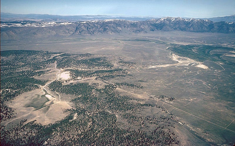 Long Valley caldera viewed toward the NE rim from above the resurge ...