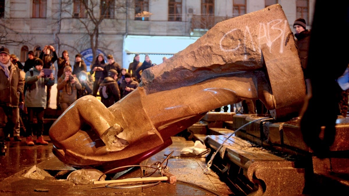 Lenin Statues Under Attack In Ukraine